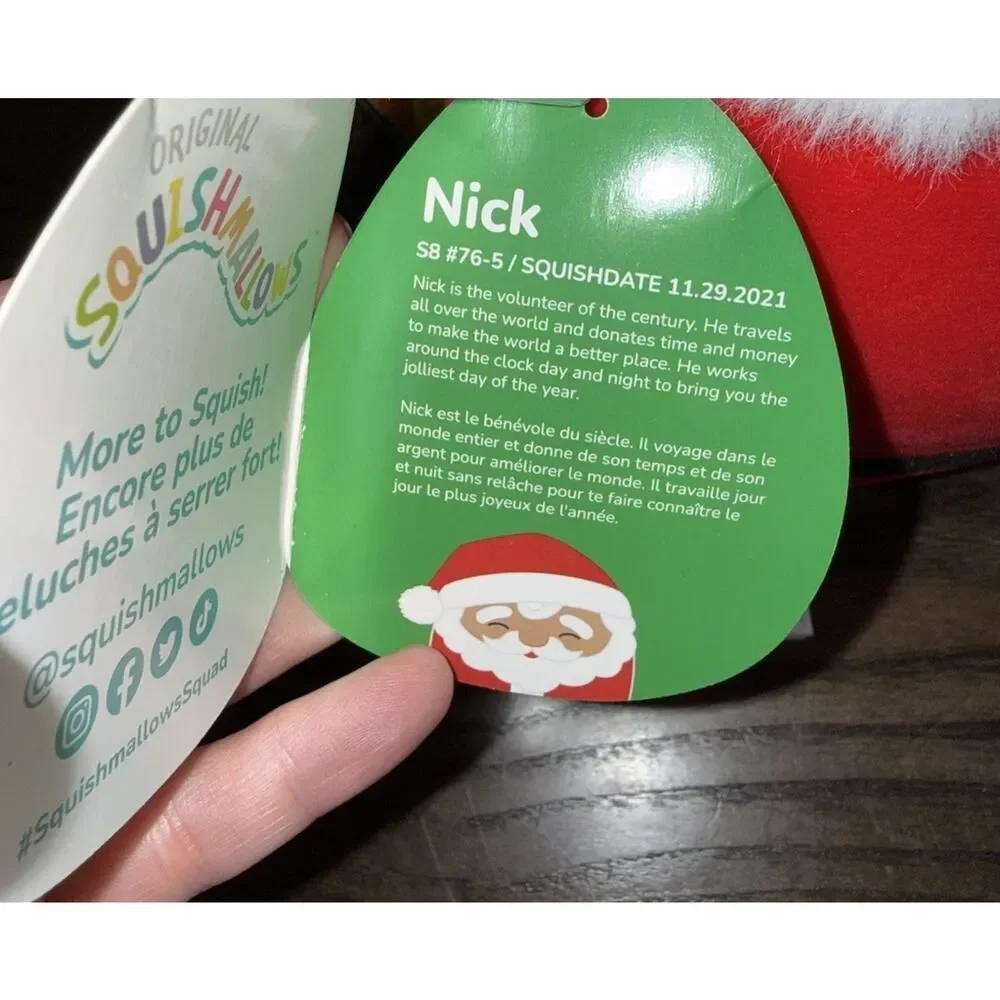 Christmas Holiday Squishmallow Plush NICK 8 inches 2023 KellyToy NWT Santa Claus